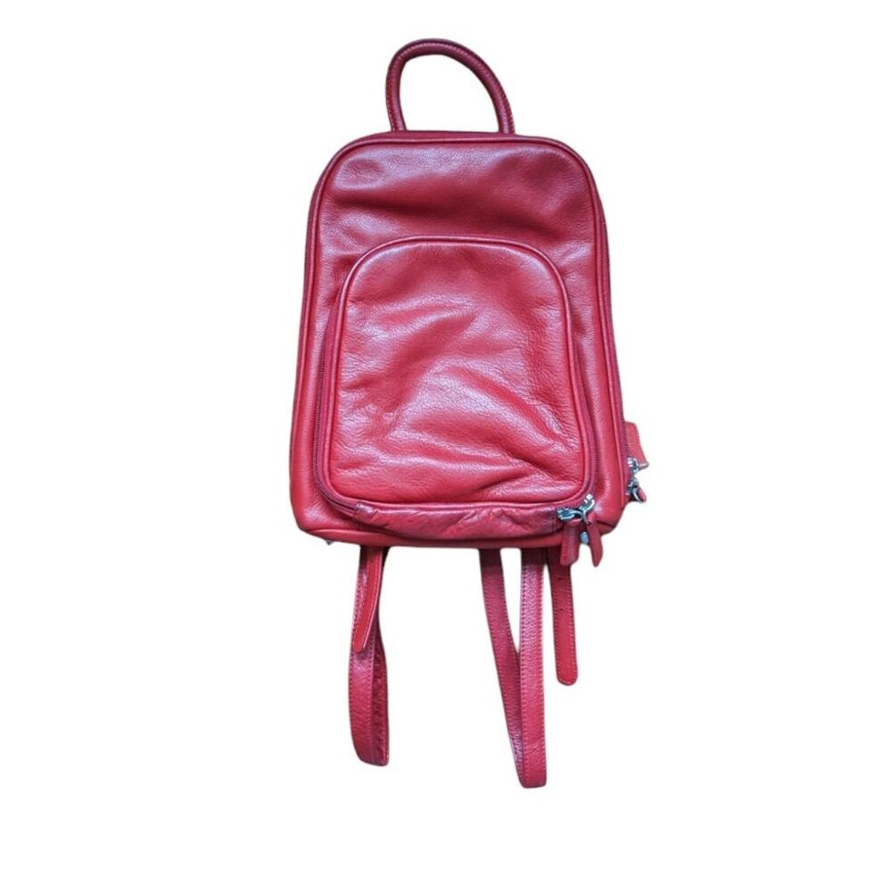 Red Leather Backpack - image 2